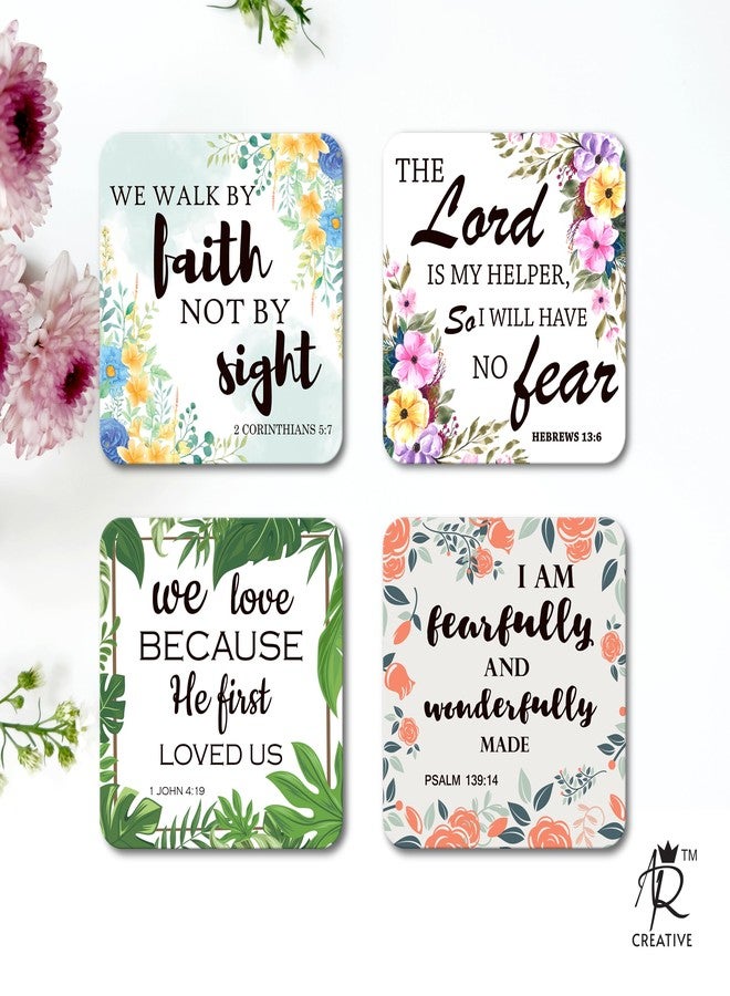 AR Creative We Walk by Faith - Bible Verse Fridge Magnet for Home Decoration, Bible Quotes MDF Wooden Fridge Magnet, Bible Verse, Home, Office Decor (3.5 inch x 3.5 inch) Set of 4 - Image 2